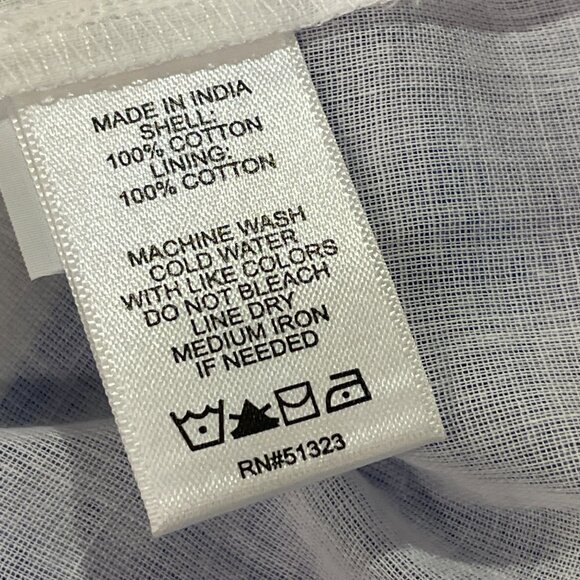 CECE (NWT) Sleeveless V-Neck Mini Dress Border Print Floral, White/Blue - L - Picture 11 of 12